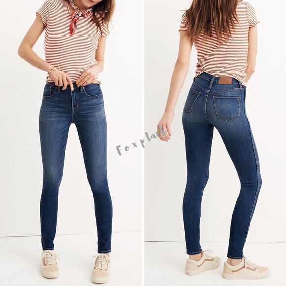 NEW Madewell 10" High-Rise Skinny‎ Jeans in Danny Wash: TENCEL™ Denim, 23 - Picture 1 of 14